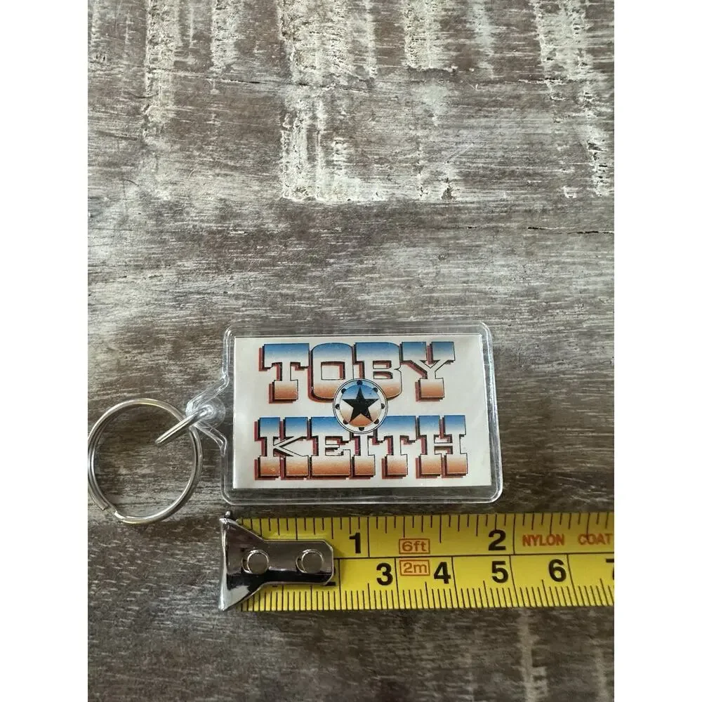 Vintage Keychain Toby Keith Key Ring Acrylic Fob Country Music Artist USA
